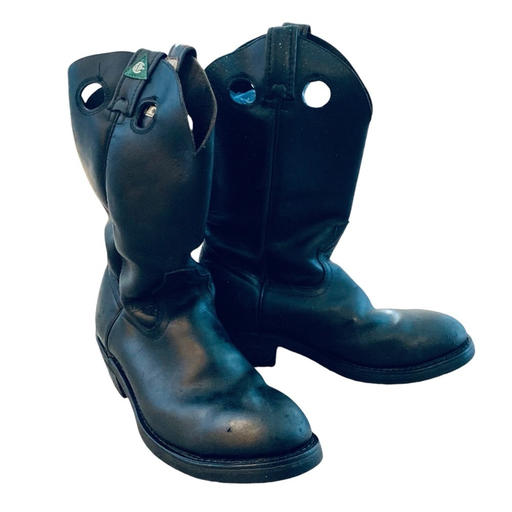 Canada West Boots women’s 8.5 Black Cowboy western Buffalo leather Boots​​​